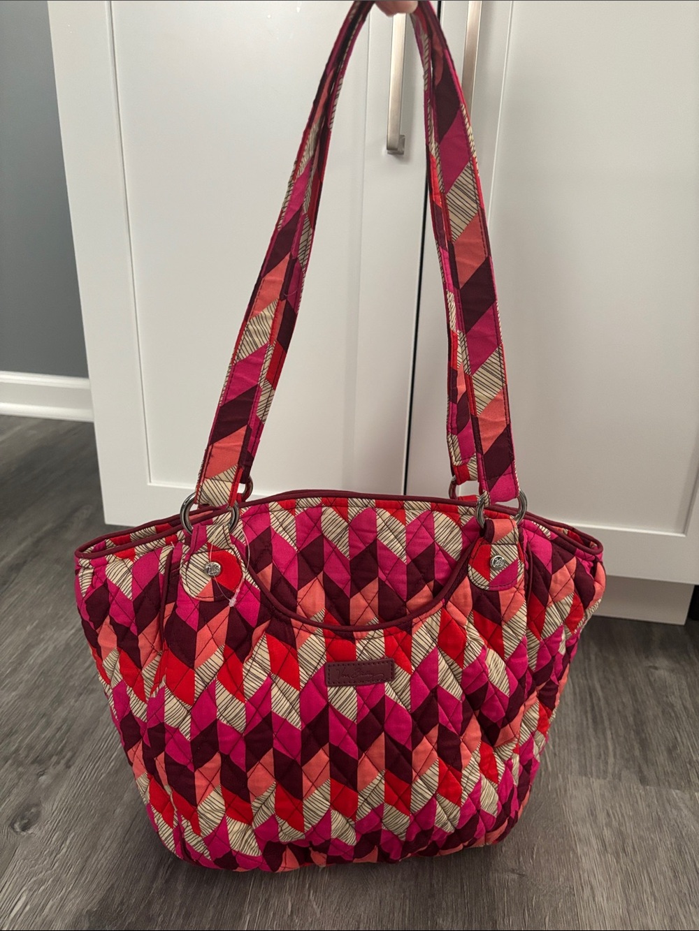 Vera Bradley Quilted Pattern Tote Bag in Pink & Red New